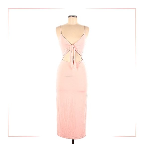 Lovers + Friends Bodycon Midi Dress | Pastel Pink - Picture 1 of 3